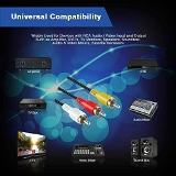 3 RCA Male to Male 3 RCA Audio Video AV Cable. Suitable for TV LC LED Home Theater Laptop PC DVD .Black - 3 RCA, Pack Of 1