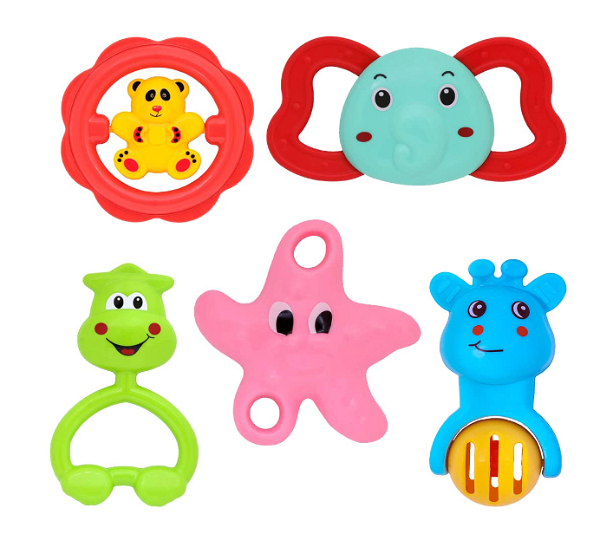 Musvika Toys Baby Rattle 5 Pcs Colorful Toddler, Infants & Children Multicolor - Toddler