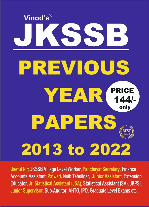 Vinod JKSSB Previous Year Papers (2013-2022) FULLY SOLVED ; VINOD PUBLICATIONS ; CALL 9218219218 - https://amz.run/6PHf, https://bityl.co/HEeW