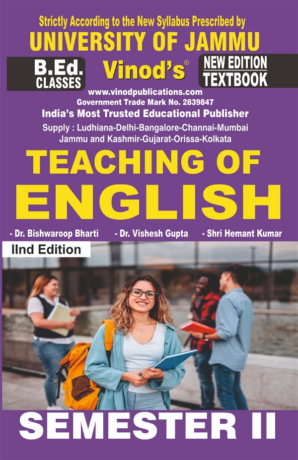 Vinod 204 (E) C. Teaching of English Semester - 2 B.Ed. Jammu University Vinod Publications Book ; CALL 9218-21-9218