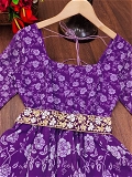 Purple Long Belt Dress - Purple, XL