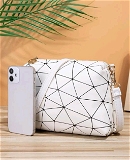 Geometrical Sling Bag - White