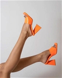 Orange Color Triangle Heels - IND-4