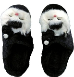 Winter Cute Cat Furr Slipper - IND-7, Black