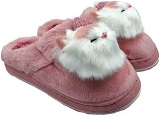 Winter Cute Cat Furr Slipper - IND-5, Tickle Me Pink