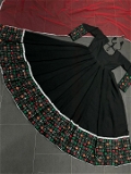 Black Color Fox Georgette Gown - L