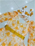 Yellow Printed Gown - L