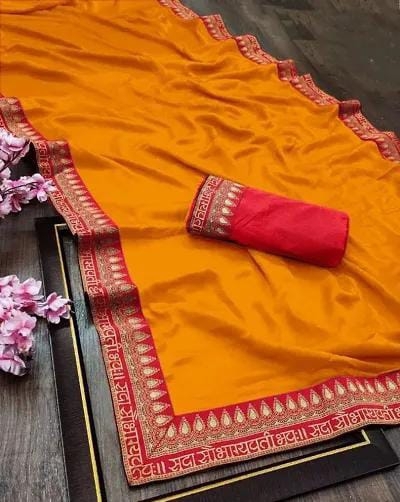Sada Saubhagyavati Art Silk Saree - Web Orange