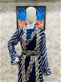 Superhit Style Lehriya Koti Saree With Blouse Piece - Navy Blue