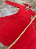 Simple Gown With Dupatta - Red, M