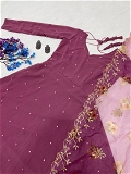 Designer Gown With Dupatta - Fuchsia Pink, XXL