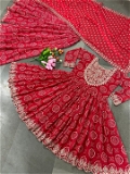 Designer Sharara Suit - Red
