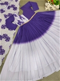 Beautiful Shaded Gown With Dupatta - Heliotrope
