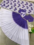 Beautiful Shaded Gown With Dupatta - Heliotrope