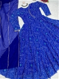 Bandhani Digital Printed Gown With Dupatta - L