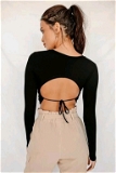 Adorable Black Color Backless Top - S
