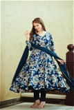 Blue Orchid Gown And Dupatta Set - L