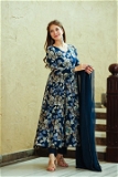 Blue Orchid Gown And Dupatta Set - XXL