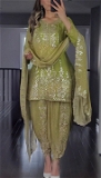 Designer Readymade Dhoti Suit For Mehendi Function - XL