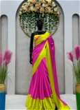 Alia Bhatt Japan Satin Multicolor Saree With Blouse