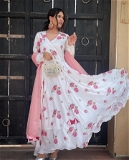 Floral Gown With Dupatta - XXL