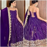 Heavy Anarkali Gown With Dupatta - Purple