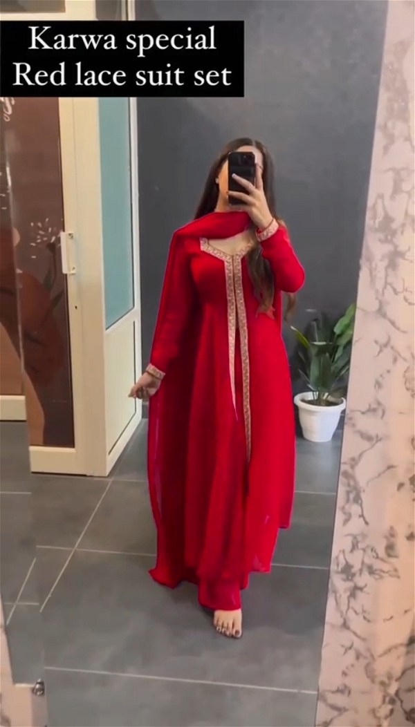 Karva Chauth Special Red Suit - XXL
