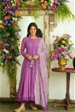 Anarkali Gown With Bottom And Dupatta Set - M