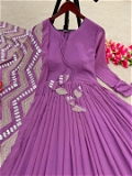 Anarkali Gown With Bottom And Dupatta Set - XL