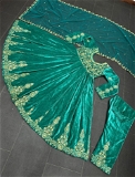 Designer Embroidery Sequence Work Velvet Suit