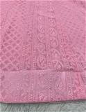 Chickankari Slit Cut Long Kurti - Pink, XL