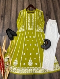 Cotton Thready Embroidery Work Suit - L