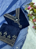 Alia Bhatt Style Velvet Embroidery Work Suit - XXL