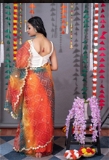 Bandhani Printed Saree With Blouse Piece