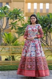 Designer Silk Kalamkari Gown - M