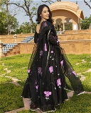 Lotus Design Organza Gown With Dupatta - XL