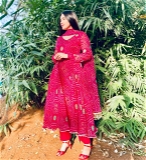 Bandhani Gown With Dupatta - XL
