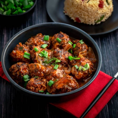 (Fire N Flavour) Veg Manchurian - Semi Gravy