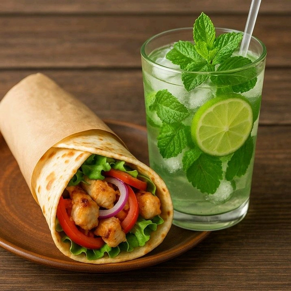 (Fire N Flavour) Chicken Roll + Mint Mojito