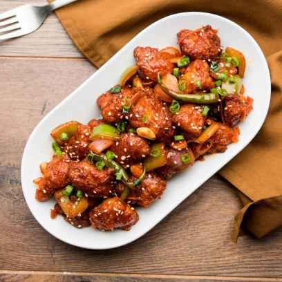 (Fire N Flavour) Chilly Chicken - Half, With Bone, Semi gravy