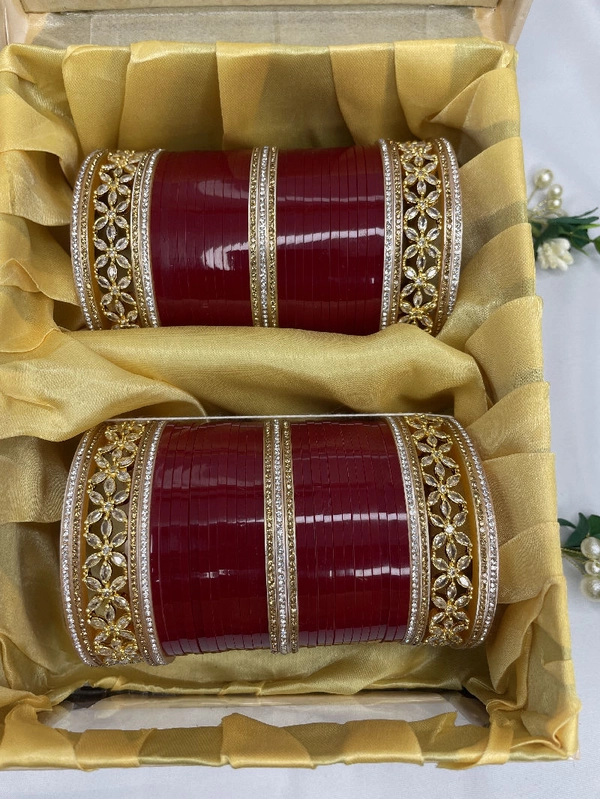 Kavya Bridal Chuda - Blood Red, 2.8