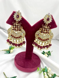 Neha Earings - Mehroon
