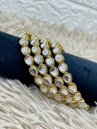 Tear Drop Kundan Bangles (Set Of 4) k19 - 2.10