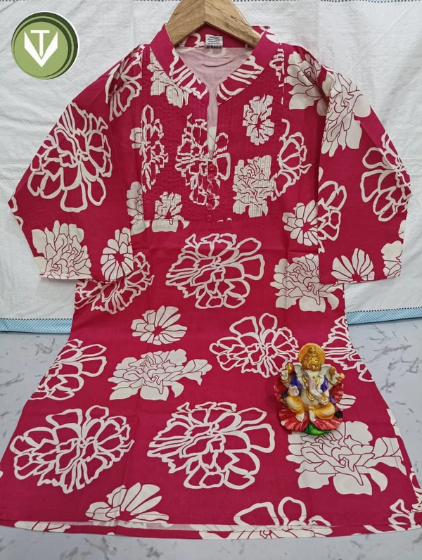 Bright Pink Medium Kurti  - M L Xl XXL XXXL