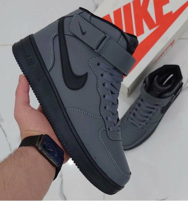 Nike Air Force 1 Mid - Dark Charcoal - Black 