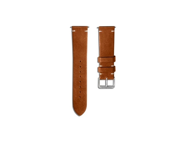 Tan Two-stitch Handmade Leather WatchBand for Samsung/OnePlus/Fitbit Smartwatches (22mm) - Black, 22MM