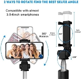 Mobilife Selfie Stick,Selfie Stick with Tripod Stand Selfie Stick Tripod for Mobile Phone 4 in 1 Selfie Stick Bluetooth Selfie Stick with Remote for iPhone Realme Mi Samsung Vivo OnePlus Oppo Vlogging YouTube, Black