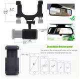 NEW ARRIVAL Car Rearview Mirror Holder Phone Bracket Car Phone Holder 360 Rotation for Universal Cell Phone Holder Stand Base Vehicle Rear View Mirror Phone Holder Mount Universal Smartphone Mobile Holder