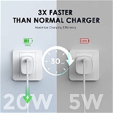 Oraimo 20W Type C Fast Charger PD 3.0 USB C Wall Adapter,Compatible for iPhone 14/14 Plus/14 Pro/14 Pro Max/13/12/12 Pro Max/11/Xs Max/XR/X,AirPods Pr, iPad/iPad Mini, and More(White)