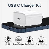 Octrix 20W PD Charger for iPhone 14 | iPhone 14 Pro Type C Power Charger Adapter with USB C to Light-ning Cable Compatible for iPhone Charger 13, 12, 11, X and Later Series (Charger) - White